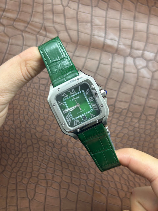 Santos in pelle verde